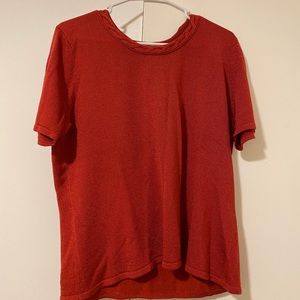 Sag Harbor red short sleeve sweater